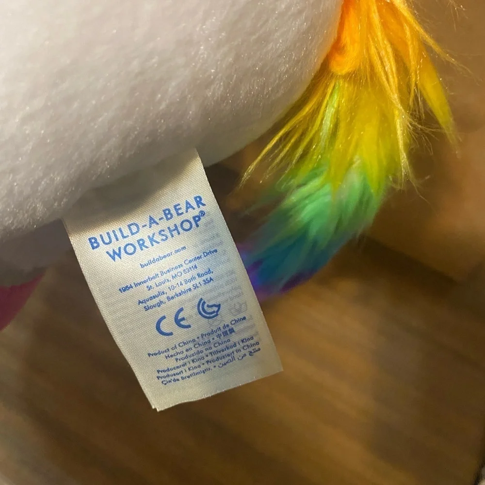 Build A Bear Color Craze Unicorn Plush White Rainbow Mane Stuffed Animal Toy
